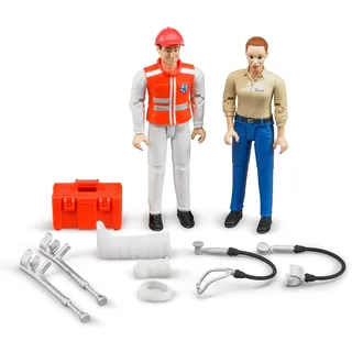 bruder 62710 - Bworld Set Rettungsdienst, Sanitäter, Patient & Zubehör - 1:16 Arzt, Krankenwagen, Spielfigur, Mensch, Spielzeug
