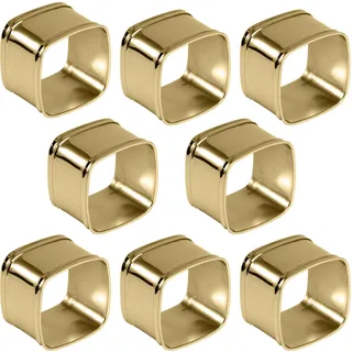 creativ home Serviettenring Serviettenring, (8-tlg), im eckigen Design goldfarben