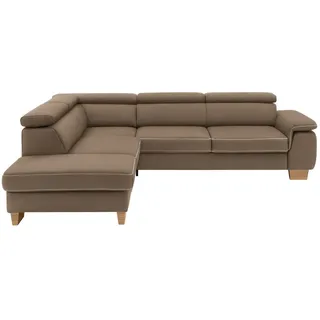 Beldomo System Ecksofa, Hellbraun, Holz, Buche, massiv, 4-Sitzer, Ottomane rechts, L-Form, 273x226 cm, Goldenes M, Typenauswahl, Bettkasten erhältlich, Fußauswahl, Stoffauswahl, seitenverkehrt Bettfunktion Hocker individuell planbar, Wohnzimmer, Sofas & Couches, Wohnlandschaften, Ecksofas