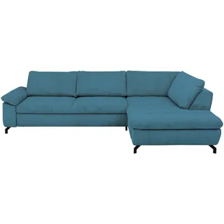 Beldomo Style Ecksofa Sense, Petrol, Metall, 3-Sitzer, Ottomane rechts, L-Form, 291x197 cm, Goldenes M, Typenauswahl, Fußauswahl, Stoffauswahl, seitenverkehrt erhältlich, individuell planbar, Wohnzimmer, Sofas & Couches, Wohnlandschaften, Ecksofas