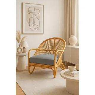 moebel-direkt-online Loungesessel Rattansessel mit Sitzkissen orange