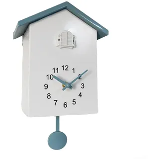 für 1 x ABS-Kuckucksuhr, 25 x 20 x 15 x 9 cm, 5 Farben optional, Präzisionsgravur, minimalistische Heimdekoration für Büros, Schlafzimmer, Wohnzimmer, Küche (weiß + grau)