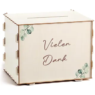 Namalu Kartenbox Vielen Dank Hochzeit Spendenbox Geburtstag Briefbox | Geschenkkarten Geld Box, Spardose aus Holz, Dekoration für Taufe Party Rezeption Jubiläum