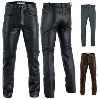 RadMasters Lederhose GW870 Lederjeans Lederhose Büffelleder Schwarz und Braun schwarz 50/M