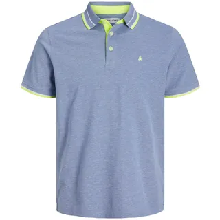 JACK & JONES Epaulos Kurzarm-poloshirt Bright Cobalt / Detail Neon M