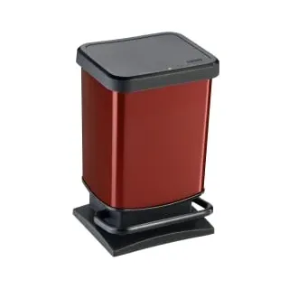 Rotho Treteimer PASO, 20 Liter 1754011008 , Farbe: schwarz/ rot metallic