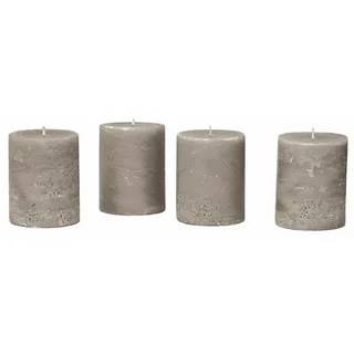Loberon Stumpenkerze 4er Set  taupe