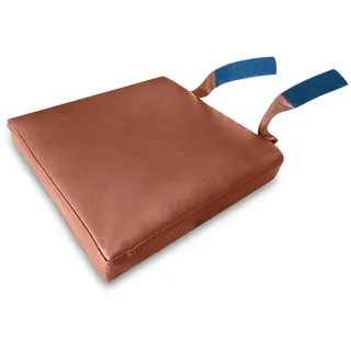 Quattro Meble Braun Echtleder Stuhlkissen mit Klettverschluss Lederkissen Sitzpolster fur Sessel Stuhle Echt Leder Kissen Sitzauflage Auflage Model 2PM Leder Antique (42x42 cm)