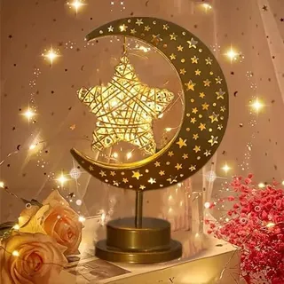 LED Mondlampe Nachtlicht Galaxie Lampe für Erwachsene Kinder Geburtstagsgeschenke, Batteriebetrieben Halbmond Ramadan Lampe, kleine Nachttischlampe für Zuhause, Nachttisch Desktop Dekoration