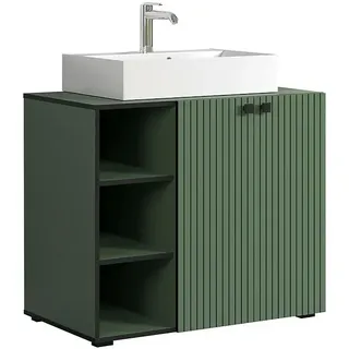 Trendteam Niklas Badmöbel-Set  (90 cm, Grün, Strukturiert, Breite Waschbecken: 60 cm)