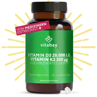Vitabay Vitamin D3 K2 Hochdosiert Tabletten 180 St.