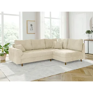 s-style möbel Eckcouch Chenille 2-Sitzer Beige