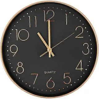Moderne, Geräuschlose Quarz-wanduhr, 30 Cm, Runde Wanduhr Mit Übergroßen Ziffern, Für Zuhause, Küche, Schlafzimmer, Büro, Schule (roségold)