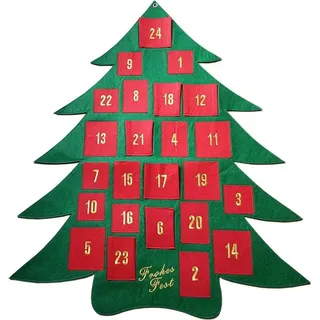 Adventskalender zum Befüllen  - Tannenbaum -  grün rot gold - 12420 - Grün