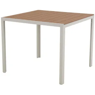 VCM Gartentisch 90 x 90 x 0 cm Teak-Dekor