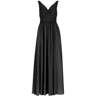 ANNIS WIESBADEN EST. 2021 Abendkleid Abendkleid Brautjungfernkleid Jade mit weit fallendem Chiffonrock schwarz 38