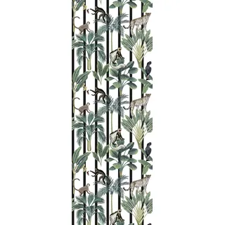 BRUNO BANANI Vinyltapete "Selbstklebende Tapete 90x250cm mit Motiv. Affen und Bäume" Tapeten Gr. B/L: 0,9 m x 2,5 m, Rollen: 1 St., grün (grün, weiß, schwarz) Vinyltapeten
