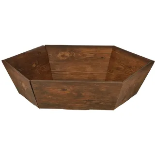 Präsentkorb Sechseck VINTAGE Holzoptik groß 41,5x46,5x15,5 cm
