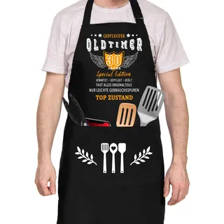 Tarklanda Grillschürze 30 Geburtstag Mann Geschenk lustig Kochschürze Baumwolle Küchenschürze Geschenkideen Grillschürze Schwarz Schürze Geschenk für Männer zum 30. Geburtstag, Grillparty