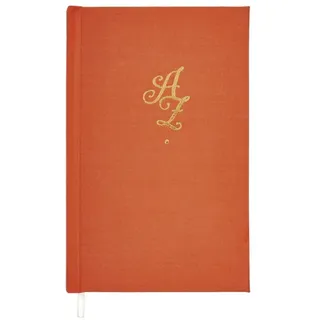 moses. Libri x Notizbuch AZ Klein, Textileinband In Orange Mit AZ In Gold
