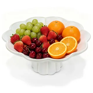 UAYNFY Obstschalen Keramik, Multifunktionale Dekorteller, Salatschüsseln, Snackplatten, Dessertschalen, für Desserts, Kuchen, Früchte und Snacks, Obstschale modern für Küche und Wohnzimmer (Weiß)