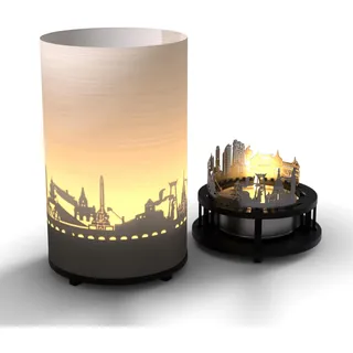BKK Premium Geschenkbox - Silhouette und Skyline von Bangkok als magisches Schattenspiel - Motivkerze für Thailand-Fans - Souvenir & Geschenk