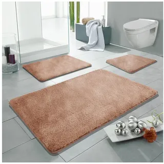 LindenBerg Badematte - Rutschfester Badteppich - Mikrofaser beige 50 cm x 55 cm
