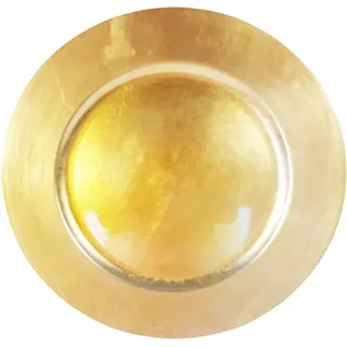 Annastore 6 x Platzteller aus herrlich schimmerndem Melamin Ø 33 cm - Unterteller wiederverwendbar Dekoteller (gold)
