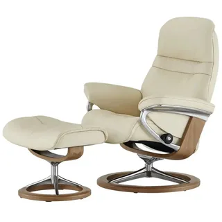 Stressless Relaxsessel mit Hocker Leder 79 x 103 x 73 cm Creme