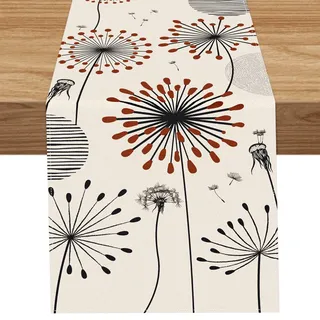 Lemicin 35 X 183 cm Tischläufer Modern Löwenzahn Küche Esstisch Dekoration für Frühling Sommer Hochzeit Geburtstag Kommunion Konfirmation Party Tischdeko