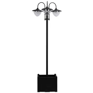 Outsunny Solarlaterne mit Blumentopf 55 x 189 cm schwarz