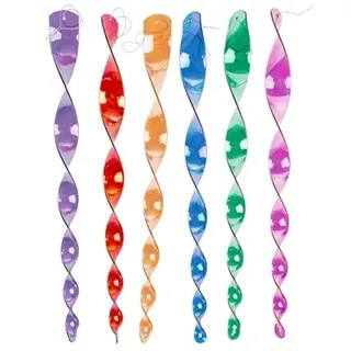 Windspiel Spirale bunt 40 cm lang, 6 Stück aus Kunststoff
