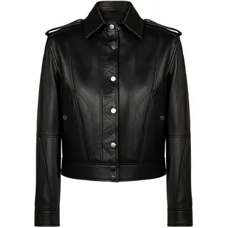 Lederjacke FELIX HARDY "Kurze / Crop Lederjacke", Damen, Gr. S, schwarz, 100% Lammleder, Jacken