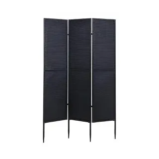 Mendler Garten-Paravent, HWC-J14, Raumteiler Trennwand Sichtschutz, Metall, 200x121cm ~ schwarz,