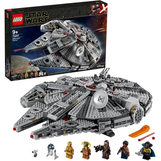 LEGO Star Wars Millennium Falcon Bauspielzeug für Kinder, Jungen & Mädchen, Modellraumschiff-Set mit 7 Figuren inkl. Finn und Chewbacca, C-3PO und R2-D2, The Rise of Skywalker Geschenke 75257