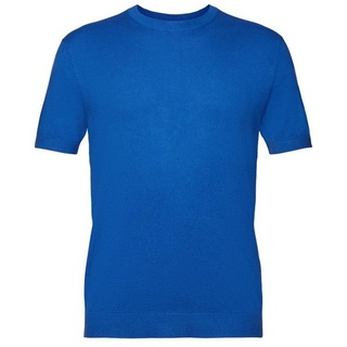 Esprit Kurzarmpullover Kurzarm-Pullover mit Kaschmir blau