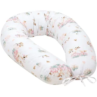 V-förmiges Schwangerschaftskissen Swan Family 170cm ergonomisch antiallergen waschbar - Rosa