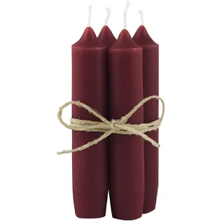 4er Pack Stabkerzen H:11 cm Ø:2,2 cm div. Farben Brenndauer 4,5 Stunden Kerze Advent Weihnachten Deko, Farbe:Rhododendron