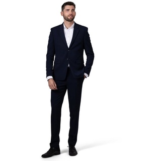 Hirschthal Anzug Herren Business Anzug Regular Fit (Anzughose & Sakko, 2-tlg., Anzug Set) im modernen Look, mit Kleidersack blau