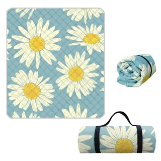 Hayisugal Picknickdecke 200x200 cm Verdickte Stranddecke Sandfrei Wasserdicht Campingdecke Picknickmatte Tragbare Picknickdecke für Strand,Picknick,Wandern,Park,Reisen, Pflanzen I, 200 x 200 cm