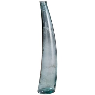 GILDE Vase Corno Petrol aus recyceltem Glas Europäische Herstellung H: 100 cm Ø 20 cm 39198