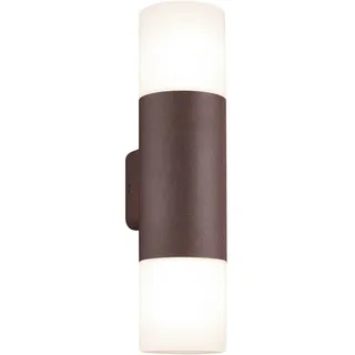 TRIO Leuchten LED Außen-Wandleuchte Up and Down in Rostoptik, Höhe 33cm, LED wechselbar, Warmweiß, Außenleuchte, Terrassenleuchte, moderne Fassadenbeleuchtung Haus-Wand braun