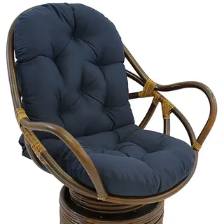 Schaukelstuhl Auflage 120x60cm wasserdicht, Extra Dickes Sitzkissen mit Anti-Rutsch Unterseite – UV-beständige Gartenstuhl Polster für Rattanmöbel, Lounge Chair, Terrasse & Balkon (Marine)