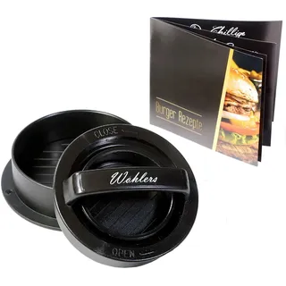 Wohlers Hamburgerpresse für Normale und gefüllte Hamburger - Burgerpresse für perfekte Patties - Patty Maker ideal für gefüllte Burger, Mini Burger für Kinder und Grill Pattie (aus Kunststoff)