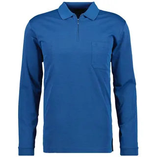 Poloshirt RAGMAN Gr. 3XL, blau (blau, melange, 765) Herren Shirts Langarm