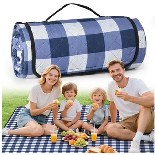 luxuskollektion Picknickdecke Blau 200 x 200 cm