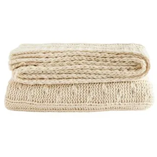 Next Tagesdecke Strickdecke mit Zopfmuster beige 150 cm x 200 cm