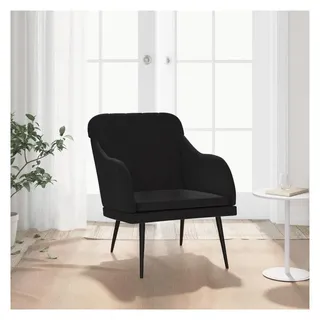 vidaXL Sessel Schwarz Samt 63,9 x 76 x 80 cm Schwarz mit Rollen