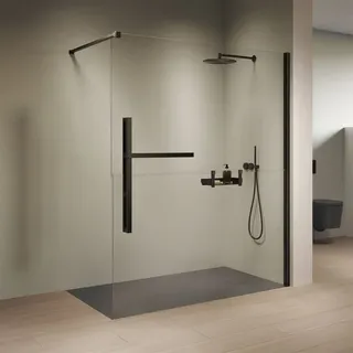 Hüppe Duplo pure Walk-In Duschglas Rechtsbefestigung - black Edition