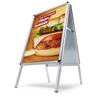Showdown Displays Showdown® Displays Kundenstopper silber DIN A1 2 Fächer 63,9 x 74,4 x 112,0 cm, 1 St.